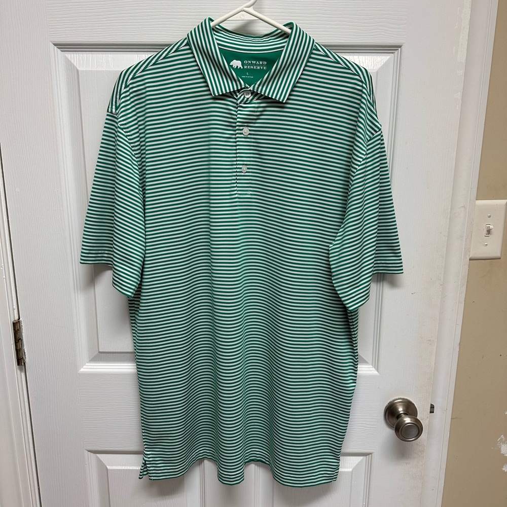 Onward Reserve Performance Stripe Golf Polo Large